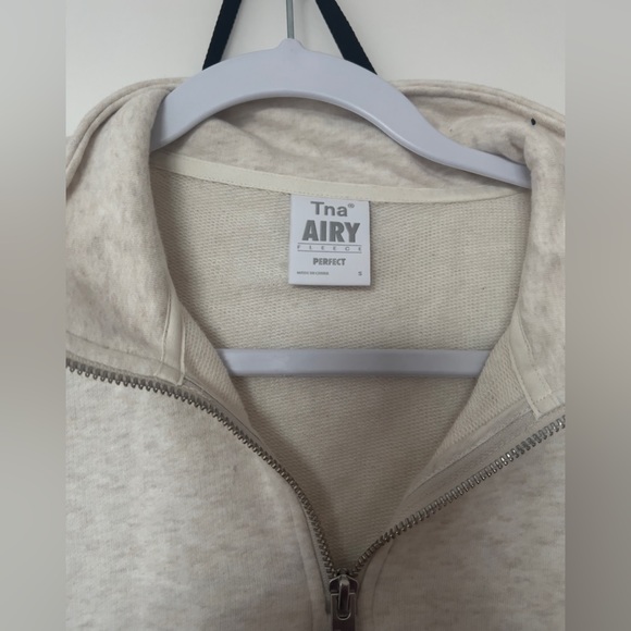 TNA airy 1/4 zip sweater heather oat beige - Picture 2 of 3